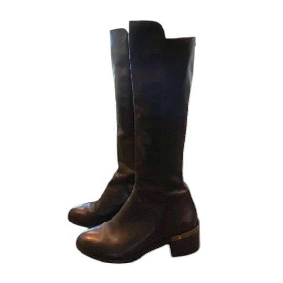 Coach Equestrian Black Leather Knee-High Boots - Picture 1 of 10